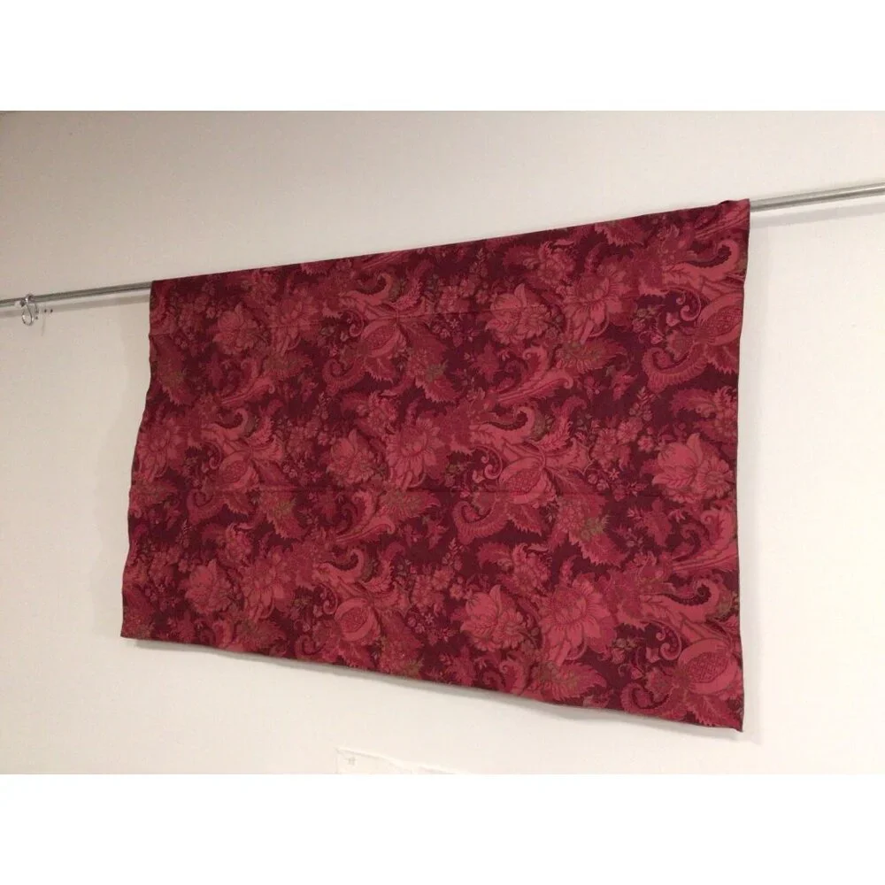 Floral Red Tablecloth 48 Inches Square